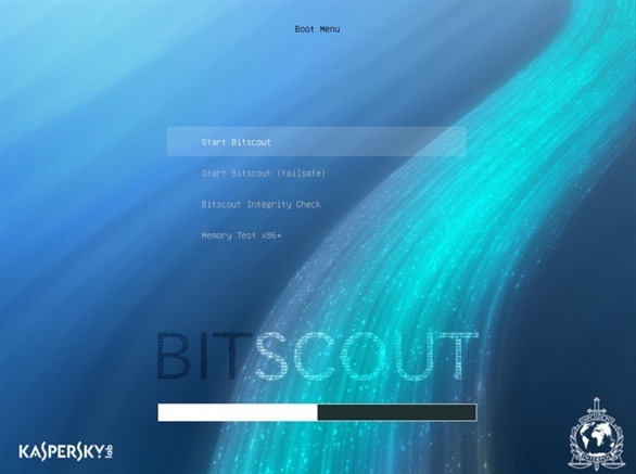 Giao diện khởi động của BitScout